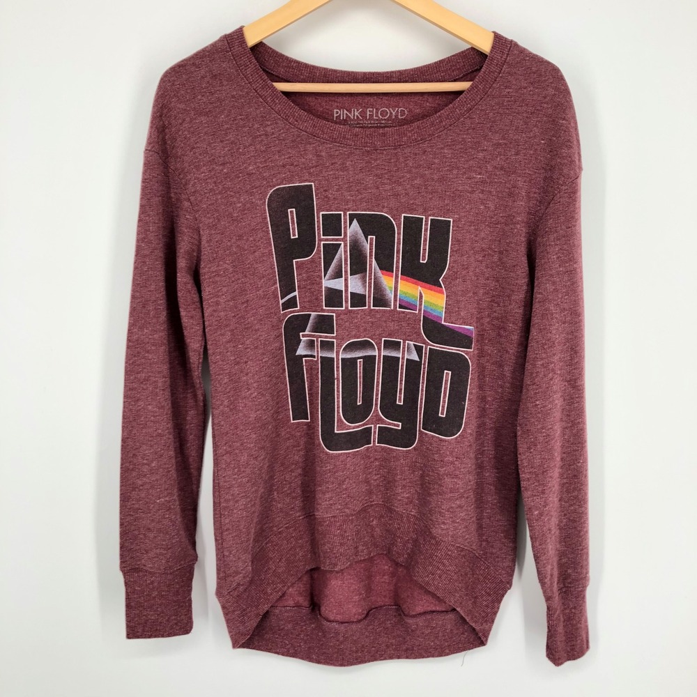 Pink Floyd Womens Sweatshirt Size Medium Pink Graphic Band Spellout Soft Cozy